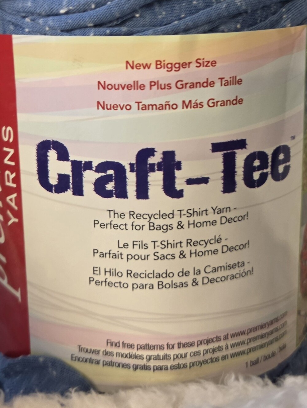 Premier Yarns Craft-Tee Recycled T-Shirt Yarn - Light Blue